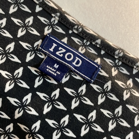 IZOD Black & White Cotton Blend Dress Size M - Picture 7 of 8